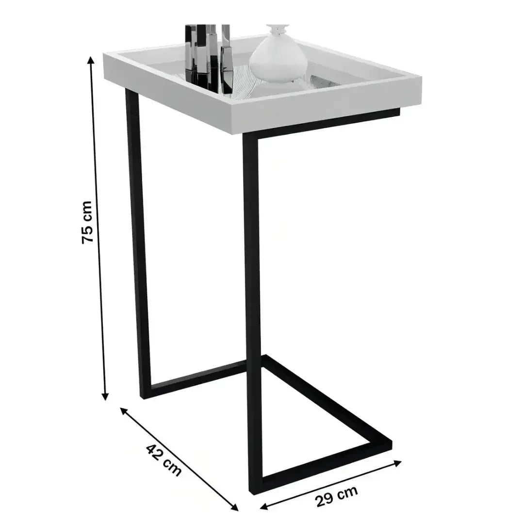 Mesa Lateral de Apoio Sofá Com Espelho