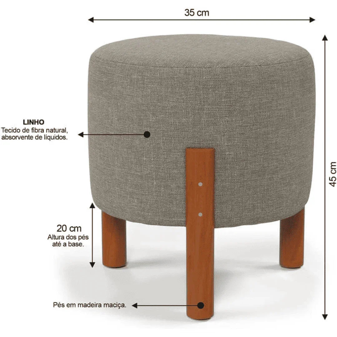 Puff Banqueta Linho