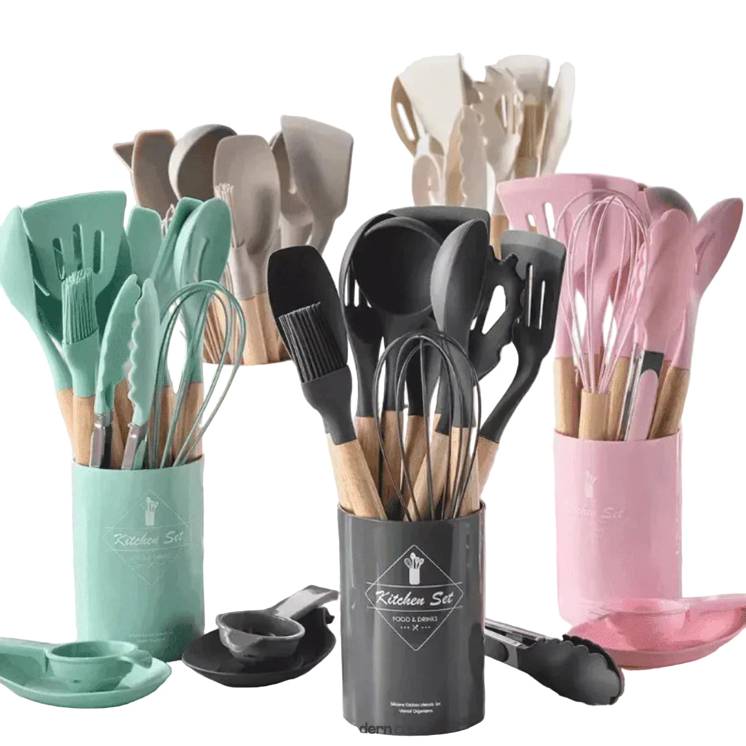 Conjunto de Utensílios em Silicone 12 Peças