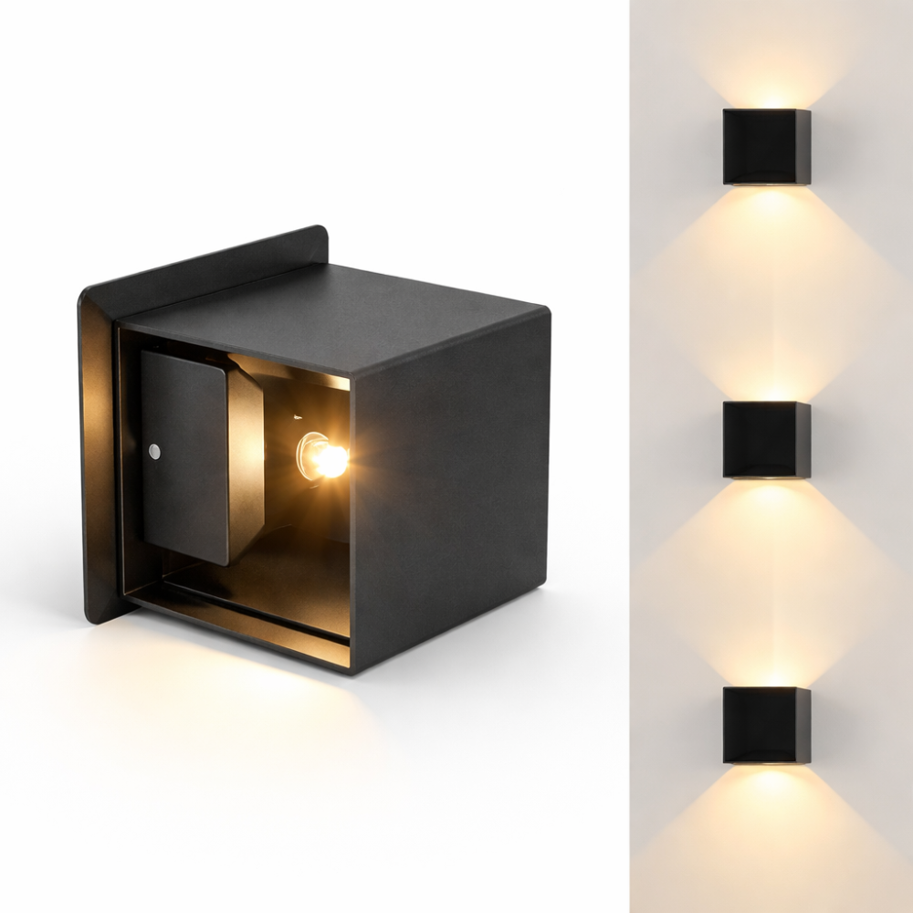 Arandela de Parede LED Quadrado Facho Duplo